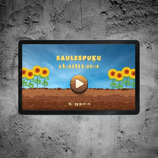 Interaktīva spēle "Saulespuķu skaitīšana" - 10 apjomā